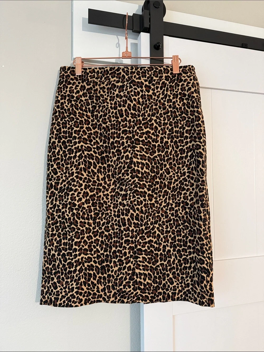 J. Crew Leopard-Print Pencil Skirt in Tan and Black